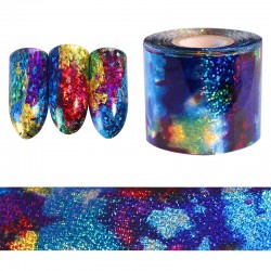 Sterrige Hemel Blauw Holografische Papier Folie Nail Sticker 1m |Nagelstickers