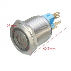 6 Pin 22mm 12V Led Licht Metall Druckknopf Verriegelungsschalter