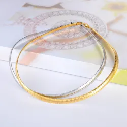 Flat Snake Stainless Steel NecklaceHalskettingen