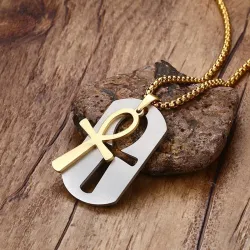 Verwijderende Egyptische Ankh Cross pendant vlekkeloze stalen kettingKettingen