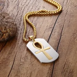 Verwijderende Egyptische Ankh Cross pendant vlekkeloze stalen kettingKettingen