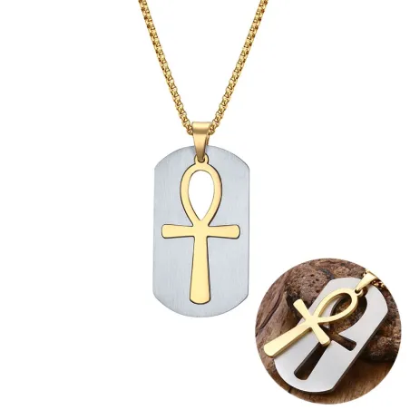 Verwijderende Egyptische Ankh Cross pendant vlekkeloze stalen kettingKettingen