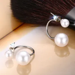 Dubbele Pearl Stud EarringsOorbellen