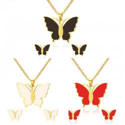 Schmetterling Halskette & Ohrringe Schmuckset