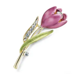 Elegante kristallen tulp brocheBroches