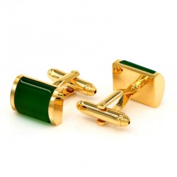 Green opal golden luxury cufflinksCufflinks