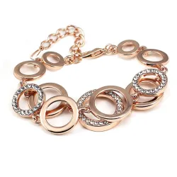 Veellaagse Symmetrie Cirkel Schakel Bergkristal ArmbandArmbanden