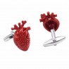 Trendy manchetknopen met een rood hartManchetknopen