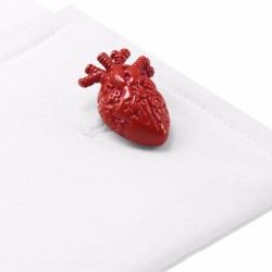 Trendy manchetknopen met een rood hartManchetknopen