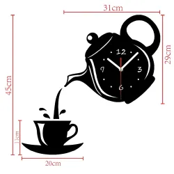 Koffie Theekop Vorm WandklokKlokken