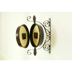 Antique style station - double sided metal wall clockClocks