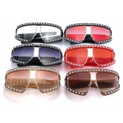 Fashion Square Pearl Frame SunglassesZonnebril