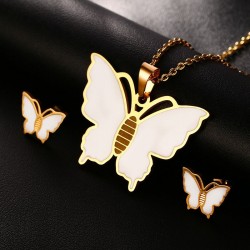 Schmetterling Halskette & Ohrringe Schmuckset