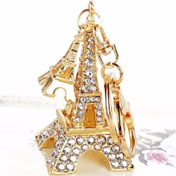Crystal Eiffel Tower - keyring - keychainKeyrings