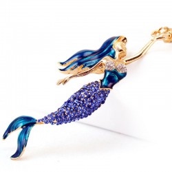 Crystal mermaid keychain keyring