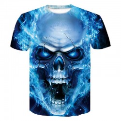 Herren 3D Totenkopf T-Shirt