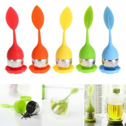 Leaf shaped tea infuser - silicone strainer - teapot with drip trayTheefilters