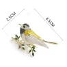 Oriole vogel bergkristal & email brocheBroches