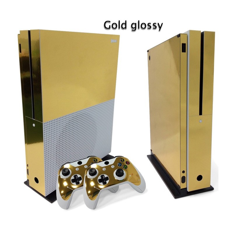 Xbox One S Console & Controller vinyl decal skin sticker gold