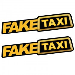 Fake Taxi - reflektierende Auto Aufkleber - decal 2 Stück