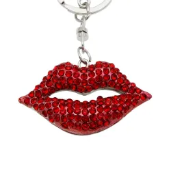 Crystal lipstick & bag keychain keyringSleutelhangers
