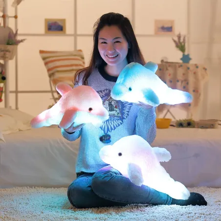 Luminous LED plush dolphin doll toy 45 cmKnuffels