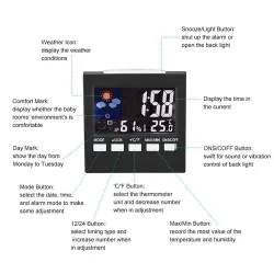 LCD digital alarm clock with backlightClocks