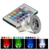 E14 - E27 RGB LED 3W kleur veranderende lamp met afstandsbedieningE27