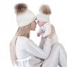 Mom & baby fur tassel hat cotton 2 pcsKinderen