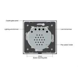 220 - 250V wall crystal glass touch switch panelVerlichting