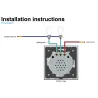 220 - 250V wall crystal glass touch switch panelVerlichting