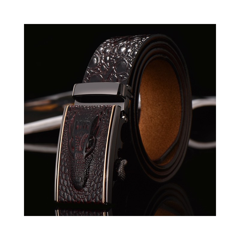 Genuine leather crocodile design belt