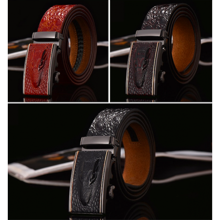 Genuine leather crocodile design belt