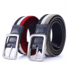 Elastic reversible woven canvas belt