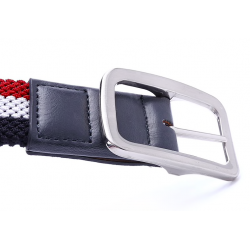 Elastic reversible woven canvas belt