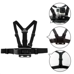 GoPro Hero & Xiaomi Yi GP27 verstelbare borstband - harnas bevestigingBevestigingen
