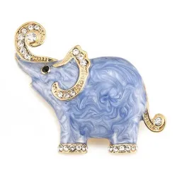 Emaille & kristallen olifant - brocheBroches