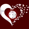 3D mirror heart & clock wall stickerWall stickers