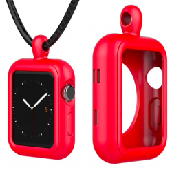 Apple Watch 1/2/3/4 / 38mm / 44mm series - silicone frame case cover with necklaceAccessories