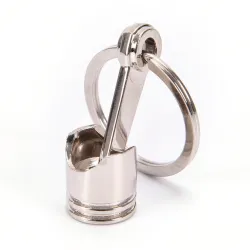 Silver engine pistol keychain keyringSleutelhangers