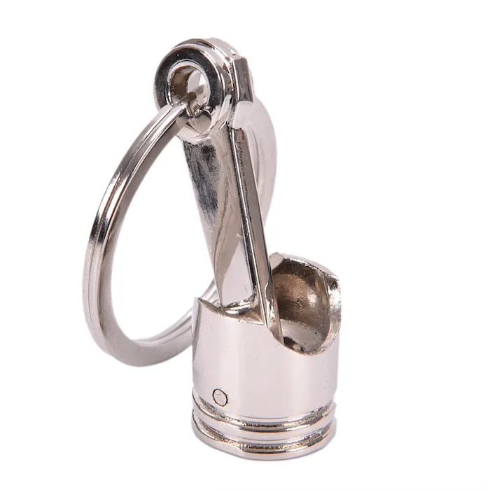 Silver engine pistol keychain keyringSleutelhangers