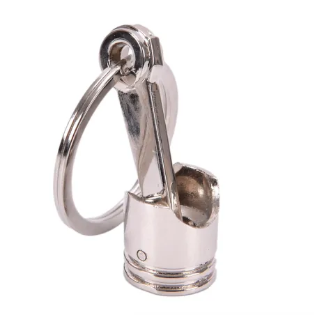 Silver engine pistol keychain keyringSleutelhangers