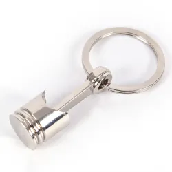 Silver engine pistol keychain keyringSleutelhangers