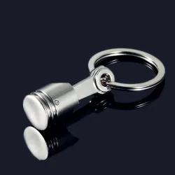 Silver engine pistol keychain keyringSleutelhangers