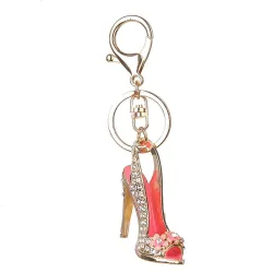 Crystal high heel shoe keychain keyringSleutelhangers