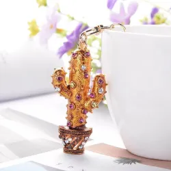 Crystal cactus keychain keyringKeyrings