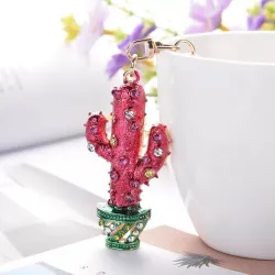 Crystal cactus keychain keyringSleutelhangers