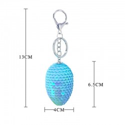 Glitter sequins dragon egg keychain keyring