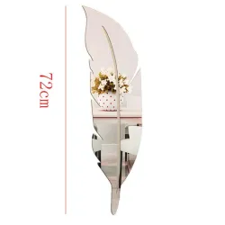 Acrylic feather-shaped mirror wall stickerMuurstickers