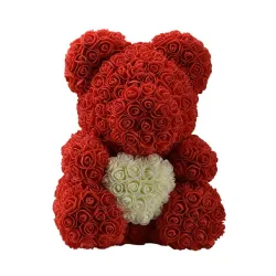 Beer van infinity rozen teddybeer met hart 40 cmValentijnsdag